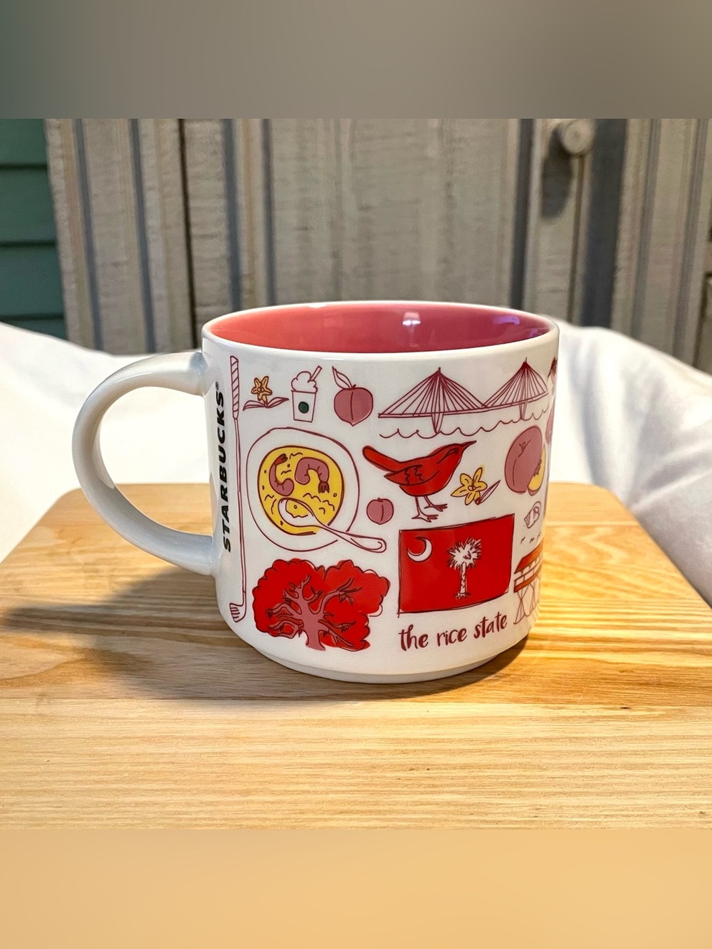 *EUC* STARBUCKS “SOUTH CAROLINA”-Been There Series-14oz -Pink Coffee/Tea Mug/Cup